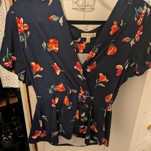 Faith and Joy Navy Floral Blouse